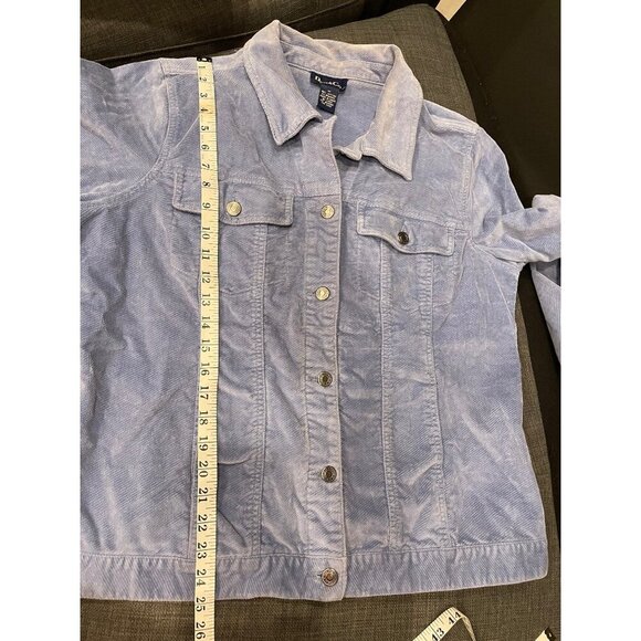 Vintage Light Blue Corduroy Snap Front Jacket Sz M - Picture 9 of 10
